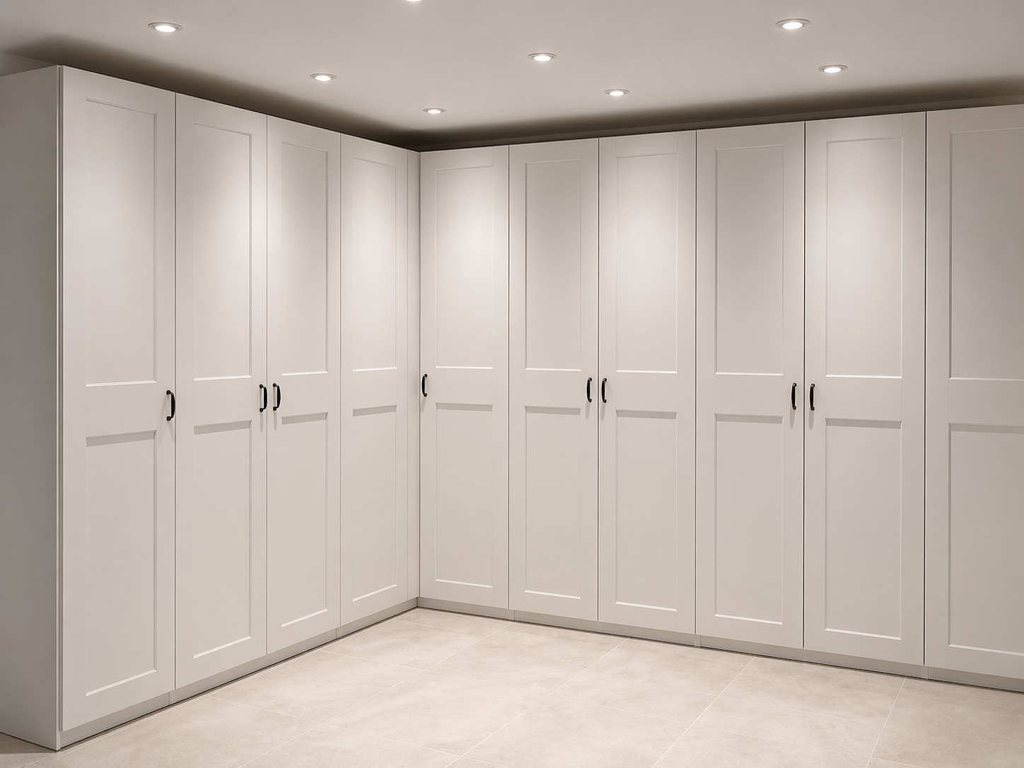 Begehbarer Kleiderschrank mit Glastüren